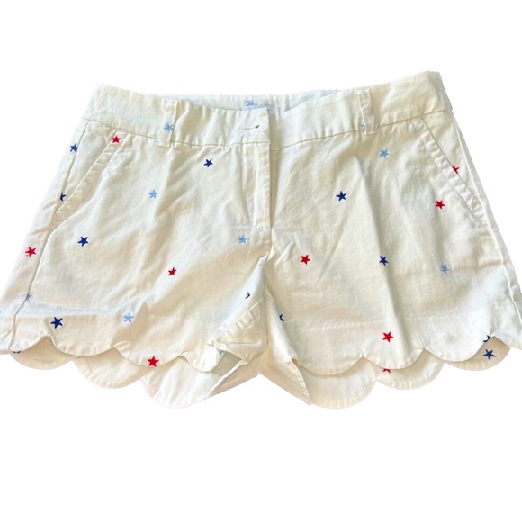 crown & ivy Pants - Crown & ivy Shelby shorts, white with red & blue stars, size 4